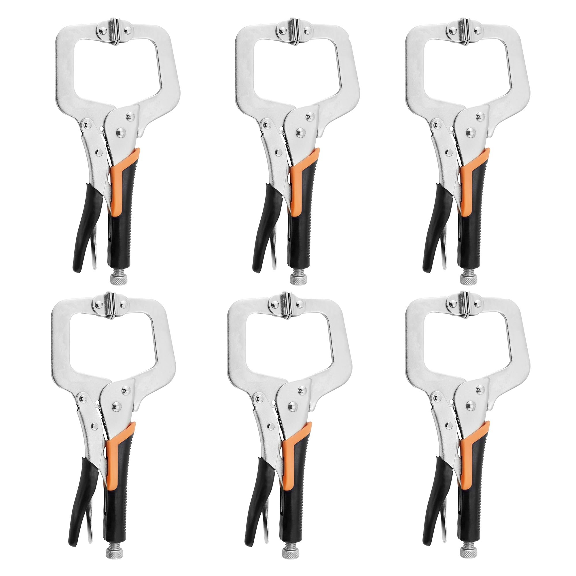 6-Pack 6 Inch C-Clamp Locking With Swivel Pads Heavy Duty Welding - View #3