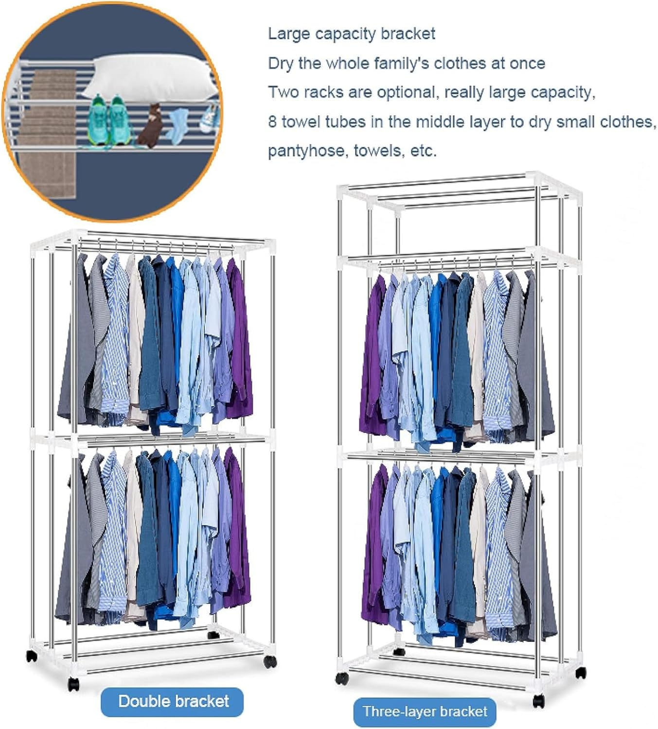 Electric Airer Clothes Dryer, 1300W Foldable Heated Drying Rack with Remote Control, Energy Efficient Electric Clothes Dryer with Adjustable Timer, For Clothes & Fabric, Quickly Removes Wrinkles