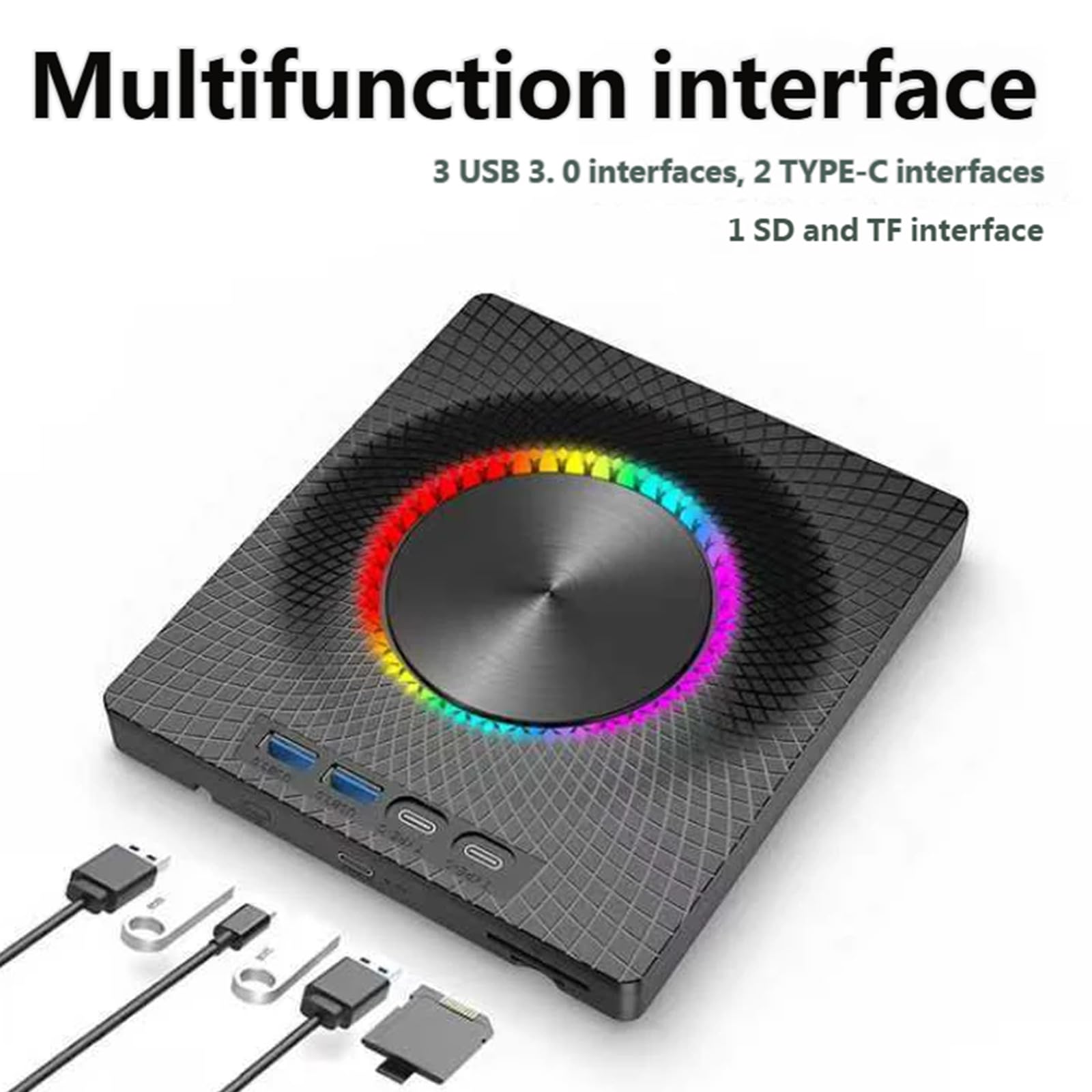 Unidad de disco externa portátil con conexión USB 3.0 y tipo C para una rápida transferencia de datos y grabación de discos para viajeros