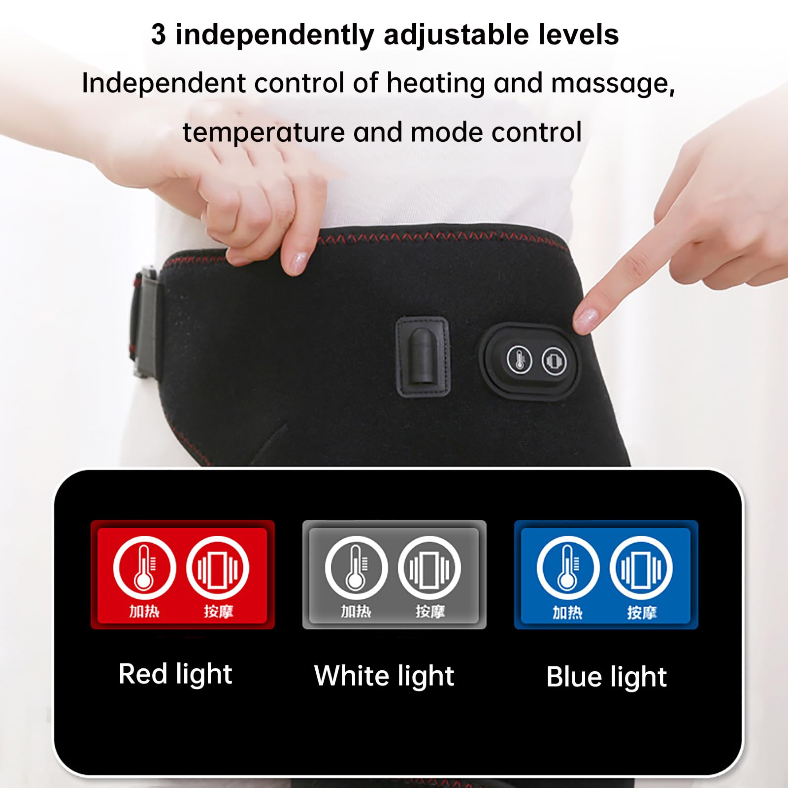 Wärmegürtel Für Hüfte Und Oberschenkelrückseite Mit Moxibustions- Und Massagefunktion, 3 Temperaturstufen Und Vibrationsmodus, Tiefenwirksame Massage, Verstellbare Beinschlaufen
