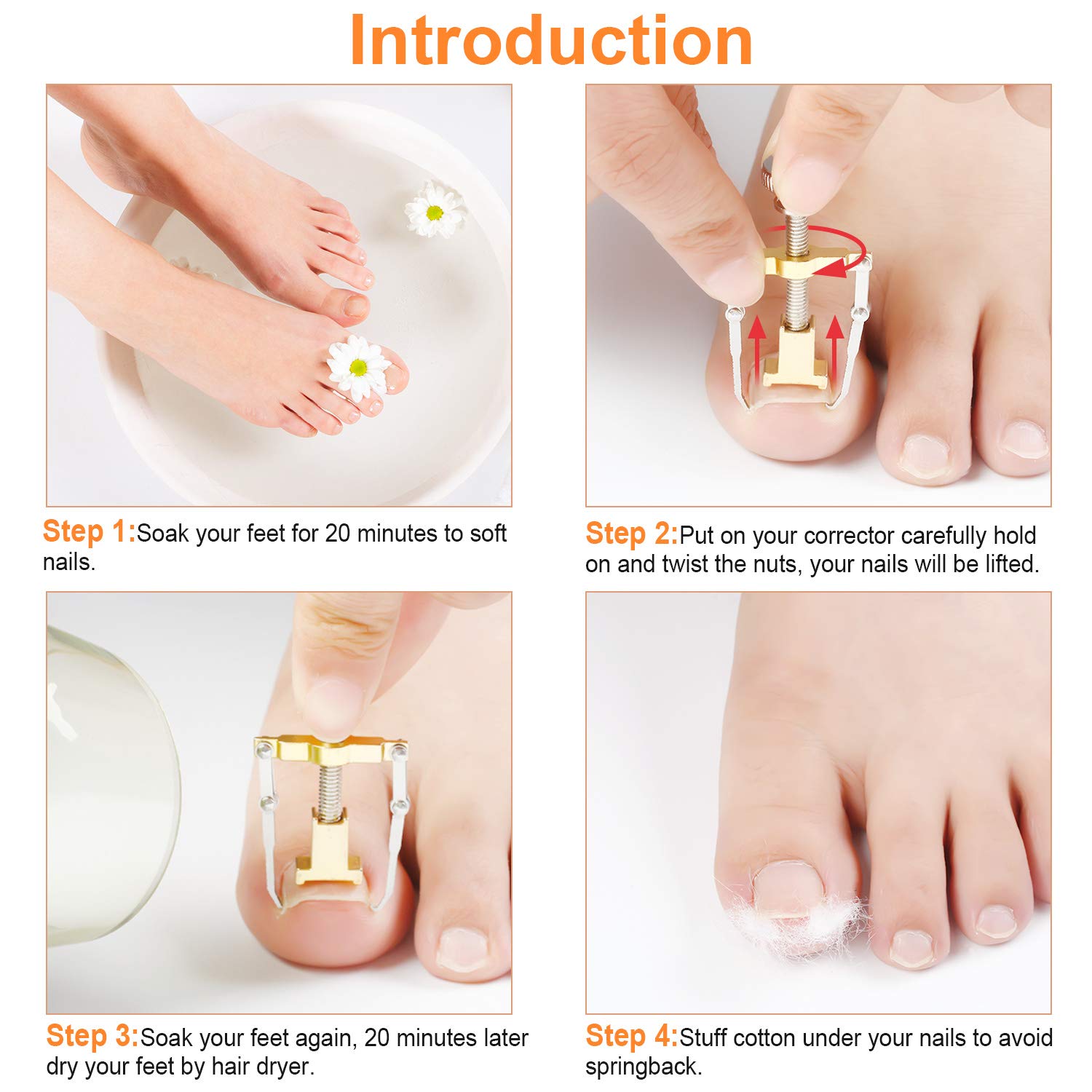 13 Pieces Ingrown Toenail Tools Kit, Includes Ingrown Toenail Lifter