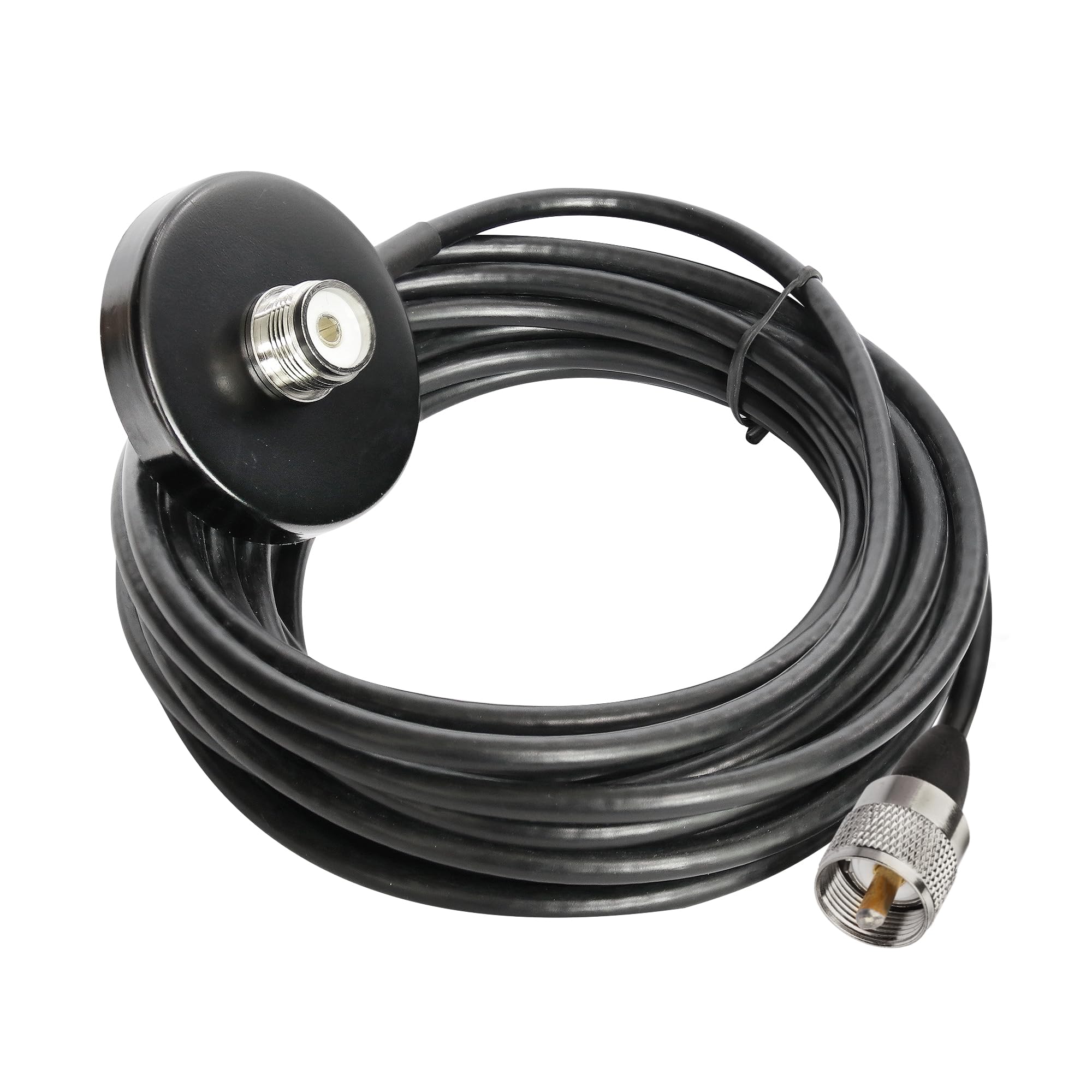 Premium Magnetic Mount Antenna Base for Car Mobile Radios with 5M RG-58 Cable, PL259 Plug, and SO239 Female Connector - Heavy Duty 55mm Diameter Base for Ham Radio, CB, and Two-Way Radios