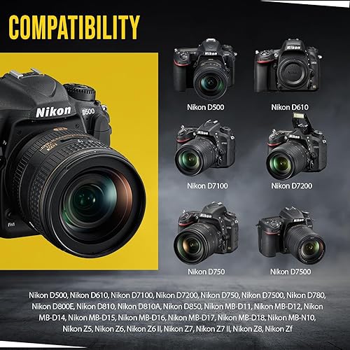 Miniatura 7 de BM Premium Paquete de 2 baterías EN-EL15C de alta capacidad y cargador de batería de doble bahía para Nikon Zf, Z5, Z6, Z6II, Z7II, Z8, D780, D850,