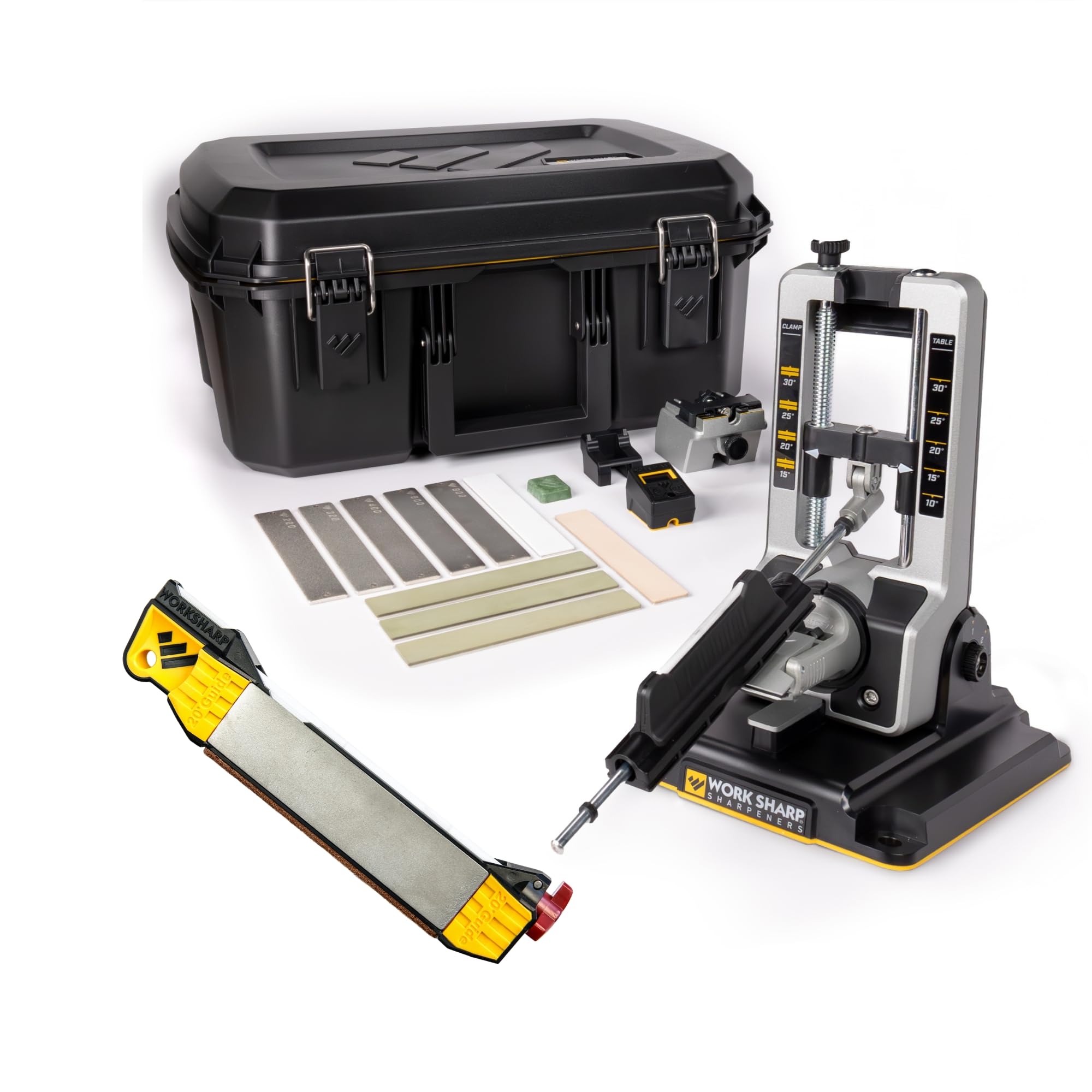 Work Sharp Ultimate Gift Bundle with Professional Precision Adjust Elite Knife Sharpener Kit and the Guided FIeld Sharpener