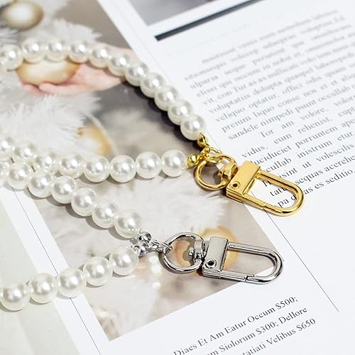 Miniatura 7 de Imination Pearl Beads Llavero Elegante Perla Teléfono Cadena Teléfono Celular Correas Moda Muñeca Lanyard