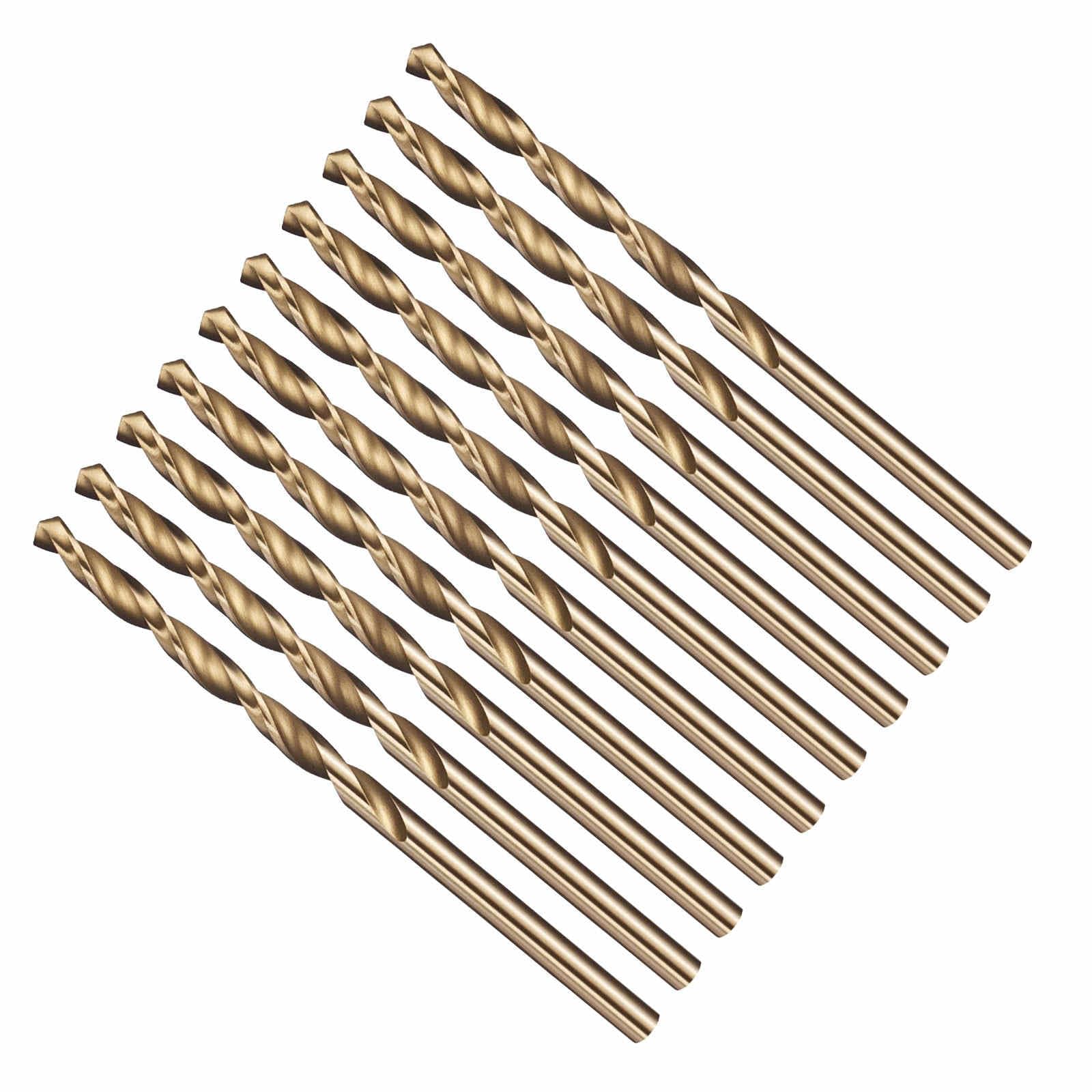 CoCud 2.4mm Drill Bit, 3/32" Cutting Diameter, 4241 HSS Gold 118° Cutting Angle Versatile Jobber Bits - (Applications: for Drilling Plastic Wood Soft Thin Metal, 10-Pieces — image 1