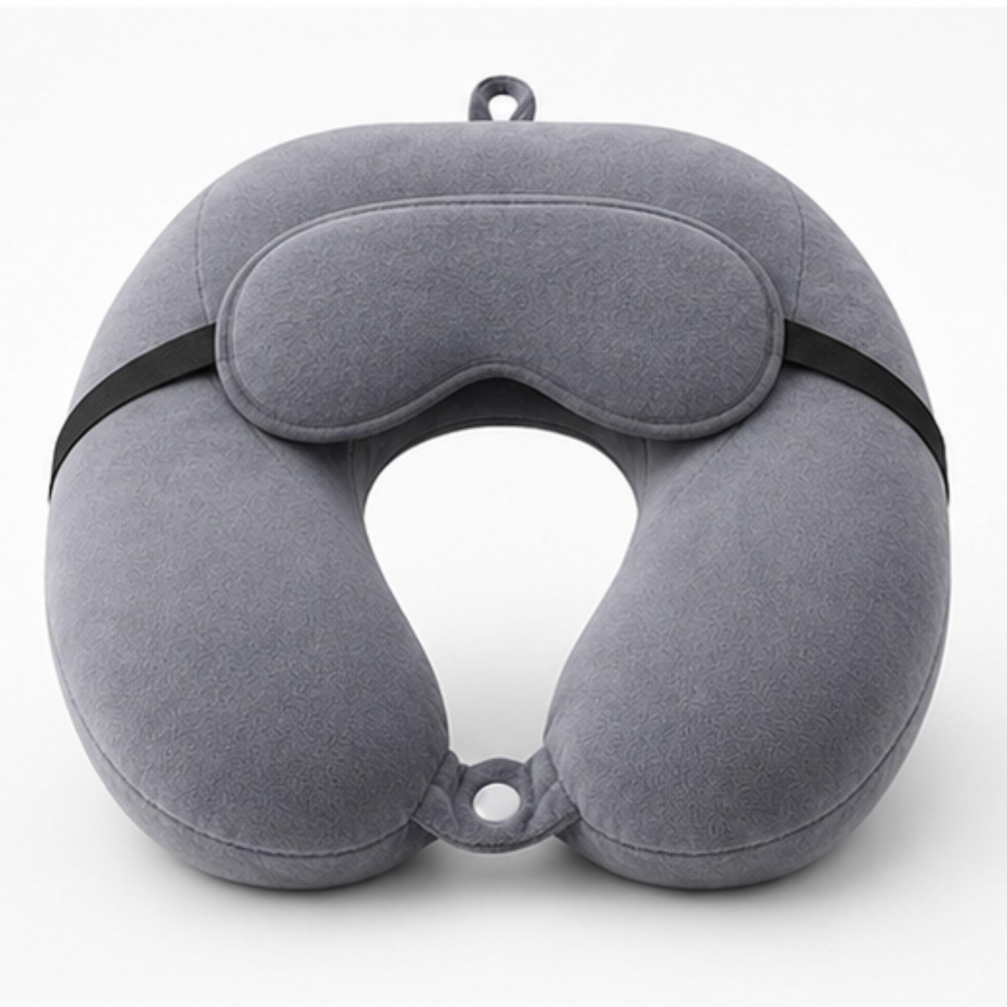 Grey Travel Neck Pillow with Button Closure | Soft Fabric U Shape Neck Cushion | Premium Fiber Filled Head Support Pillow for Flight, Car, Train, Office, Road Trips & Everyday Travel-image-21