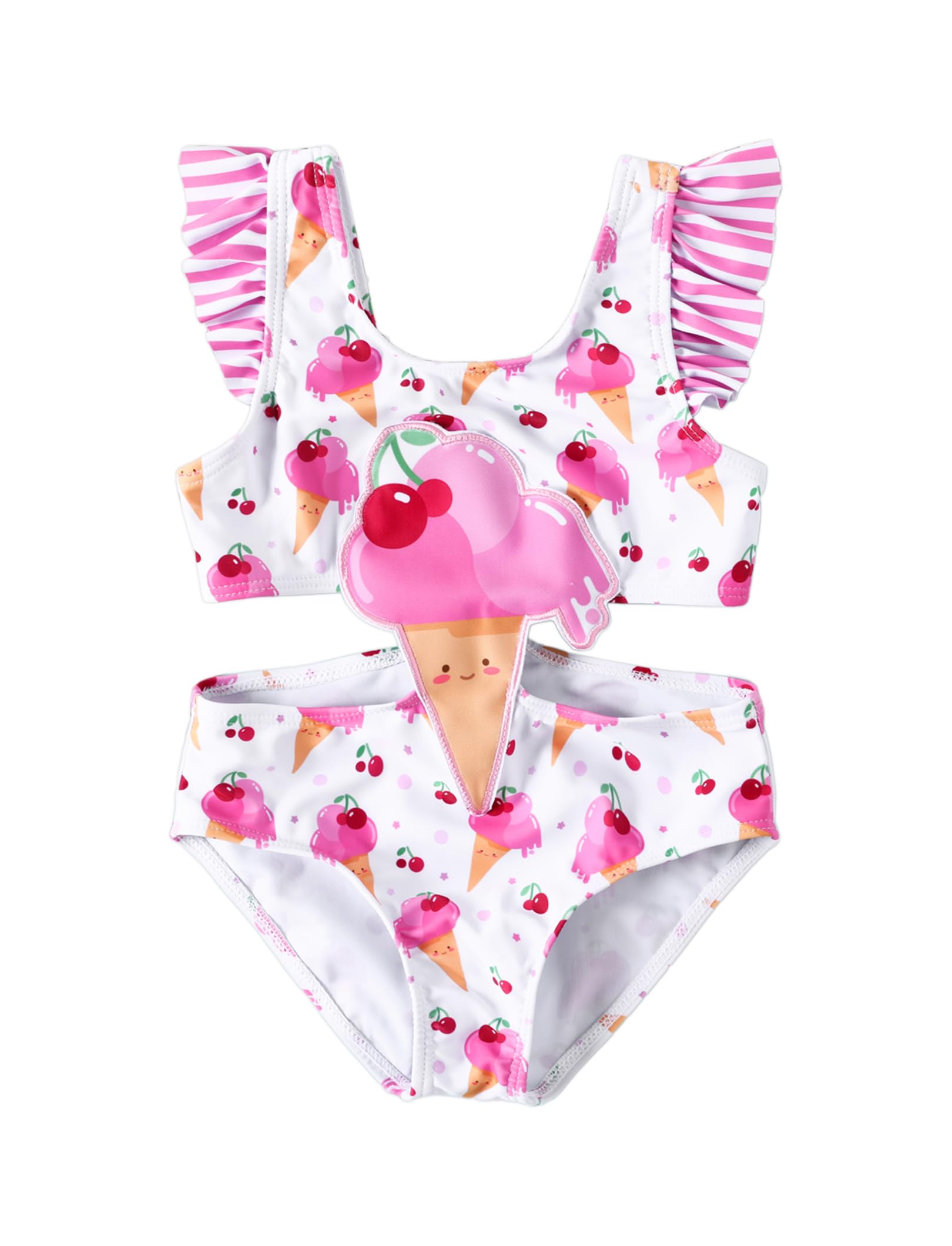 PATPAT Traje de baño de una pieza para niña con corte de estilo - Modeste traje de baño para 2-6 años