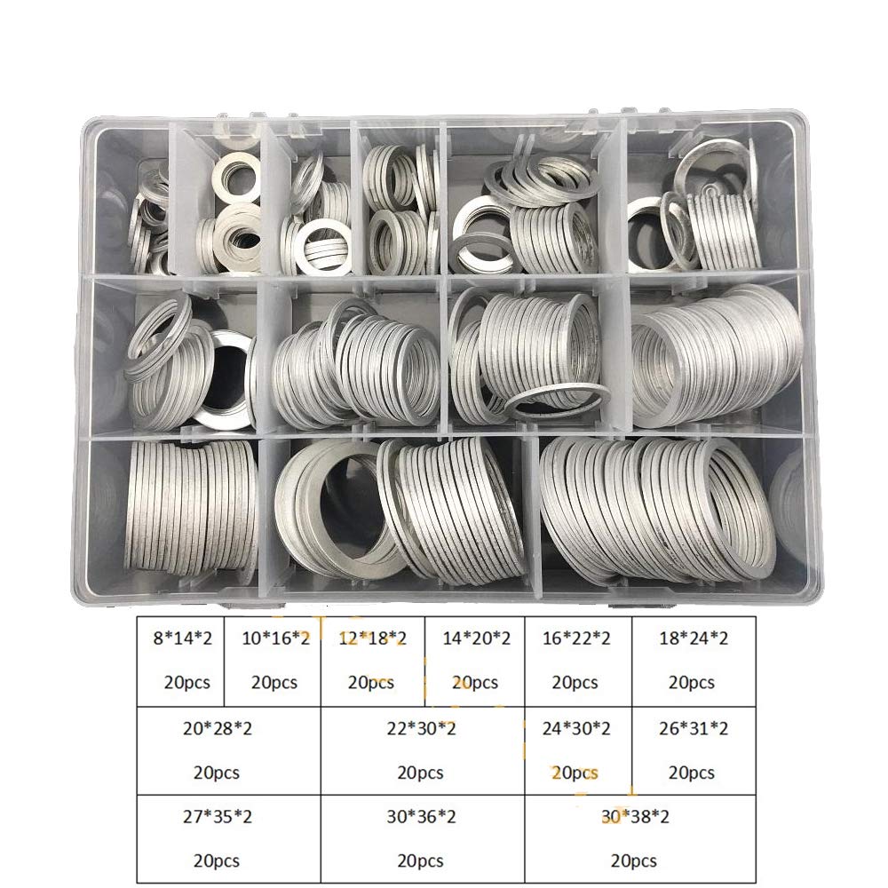 520pcs 13 Sizes Metric Aluminum Flat Ring Washers Gaskets Assortment Kit