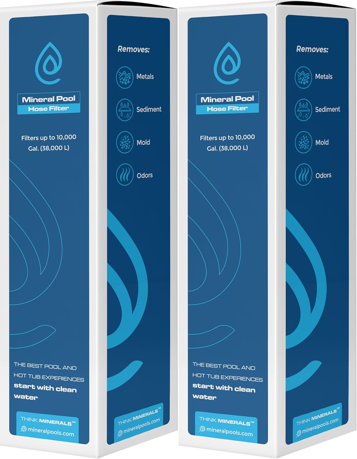 Hose Filter for Pools and Hot Tubs - Removes Phosphates, Metals, and Sediment from Source Water - Good for 10,000 gallons - Two Pack