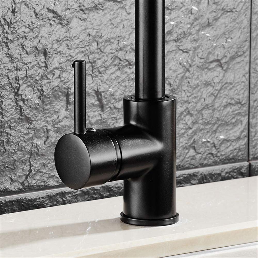 Negro Grifo De La Cocina Del Eslabón Giratorio De 360 ​​Grados Fregadero, Vegetales Codo Del Grifo Del Lavabo Con Aireador Retro Del Orbe Hornear Paint Grifo