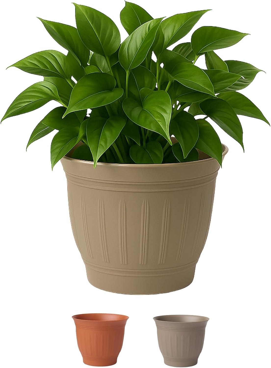 Bloem Colonnade 16" Terra Cotta Round Planter Pot with Optional Knock-Out Drainage Holes