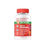 SmartyPants Organic Kids Multivitamin Gummies: Probiotics, Omega 3 (ALA), Vitamin D3, C, Vitamin B12, B6, A, K & Zinc for Immune Support, Biotin, Three Fruit Flavors, 120 Count (30 Day Supply)