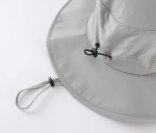 Miniatura 29 de Home Prefer UPF50+ - Sombrero de sol para hombre, sombrero de pesca de ala ancha para hombres y mujeres, sombrero de playa con protección UV, Gris