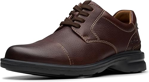 Clarks Men's Gessler Cap Oxford, Brown Tumbled, 9.5 W