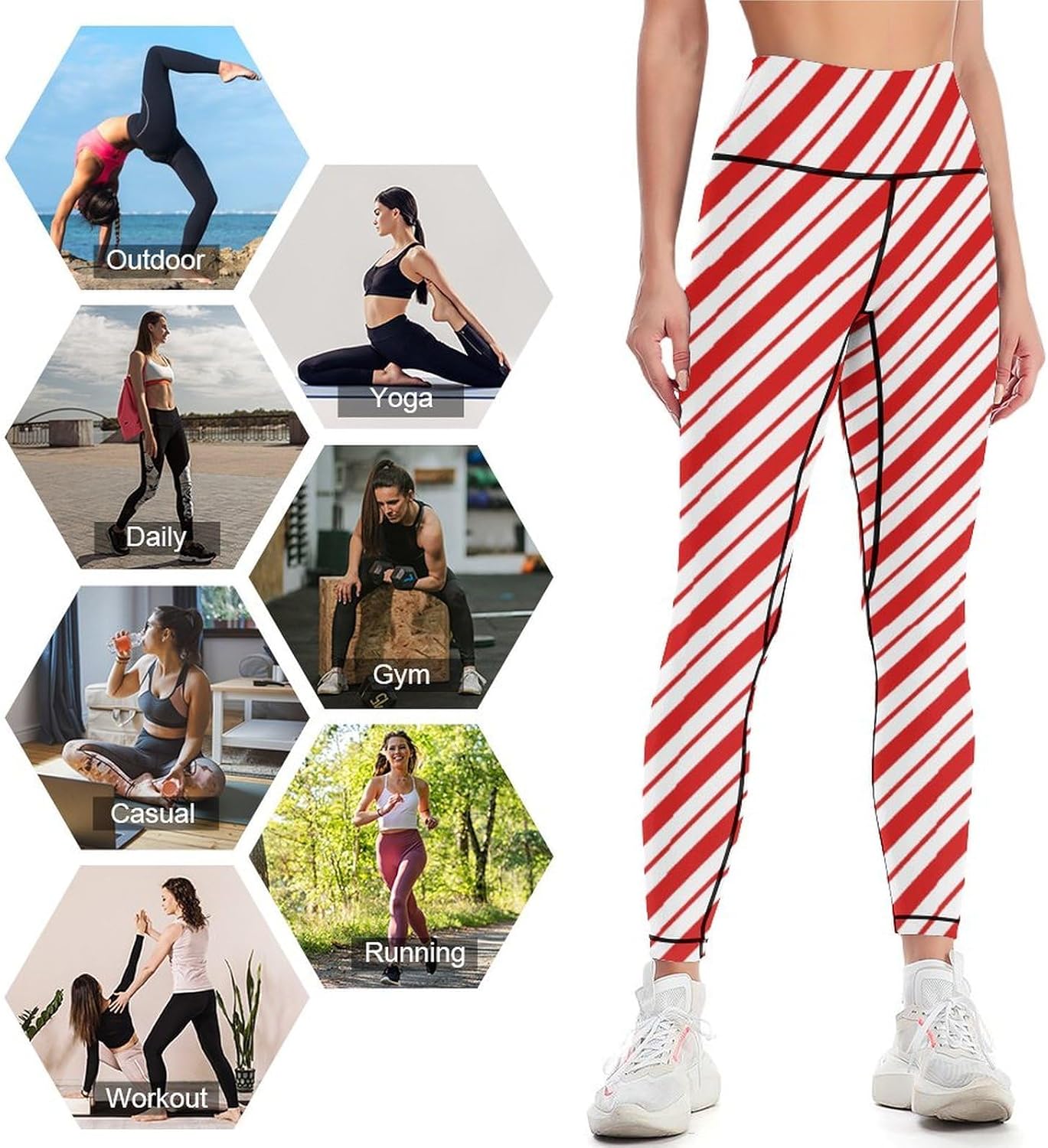 High Waisted Yoga Pants for Women Tummy Control 4 Way Stretch Running Workout Leggings Athletic Yoga Pants - Image 5