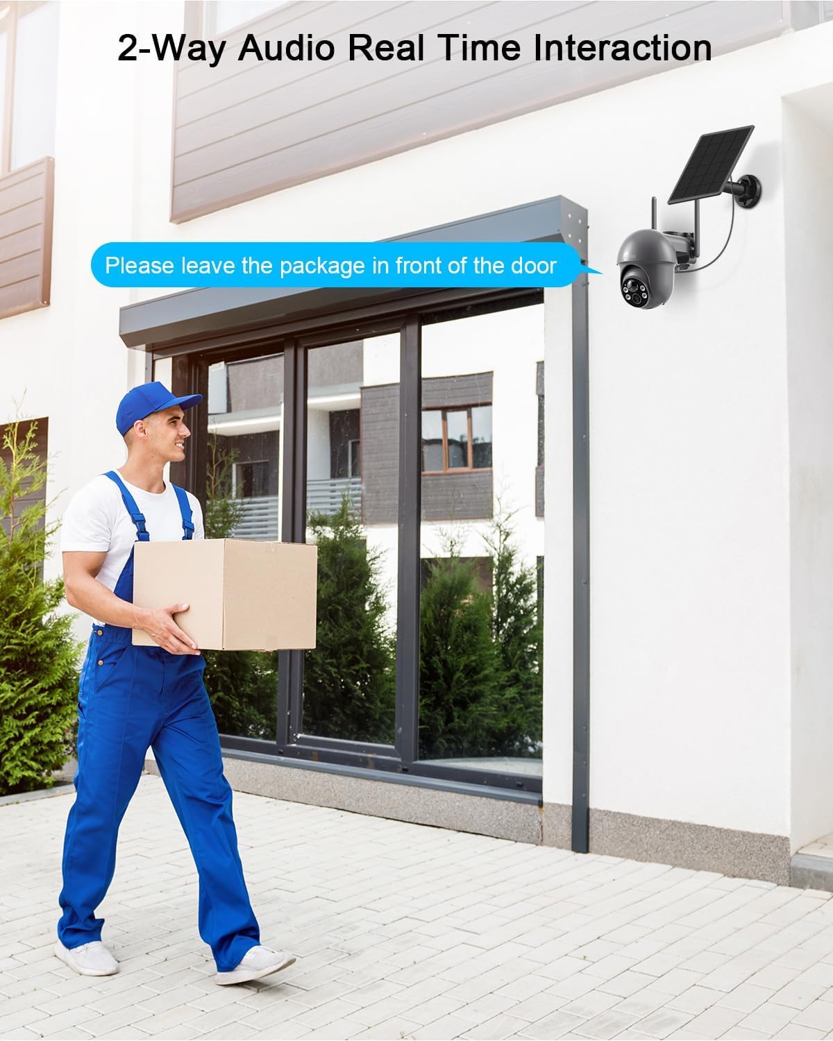 ANRAN 2K Caméra Surveillance WiFi sans Fil, Panneau Solaire+Batteries, 360° Pan/Tilt, Détection Mouvement PIR, Couleur Vision Nocturne Alarme Audio, SD/Cloud, Compatible Alexa, Gris