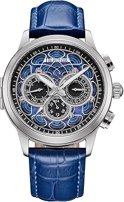 HERITOR Apostle Automatic Watch for Men 43mm Men's Watch with Jeweled Automatic Movement, 316L Stainless Steel Case, Genuine Leather Strap (HERHS2701)