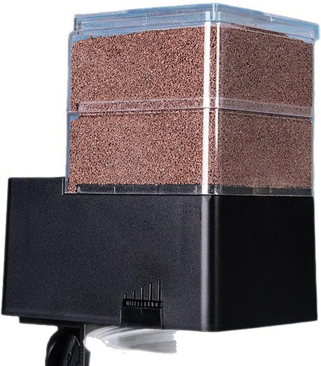 Auto Fish Feeder Accessory for Round Aquarium Tank 5cm to 2cm Thickness Mounting Bracket Supplies Automatic Fish Food Dispenser- 240 ml