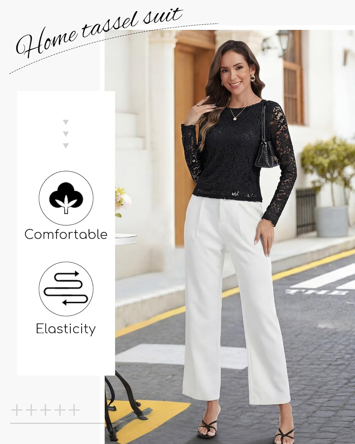 Womens Lace Long Sleeve Tops Mesh Tee Blouse Layering Shirt Crew Neck Slim Fit Shirts Floral Sexy Going Out Tunics - Image 4