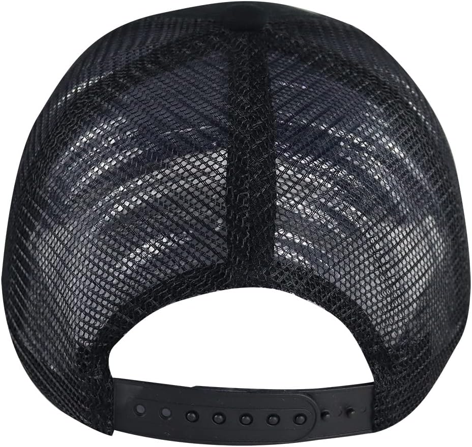 Bigfoot Leather Trucker Hat, Embroidered Adjustable Wash Cotton Wild Big Foot Sasquatch Mesh Snapback Baseball Cap - Image 4