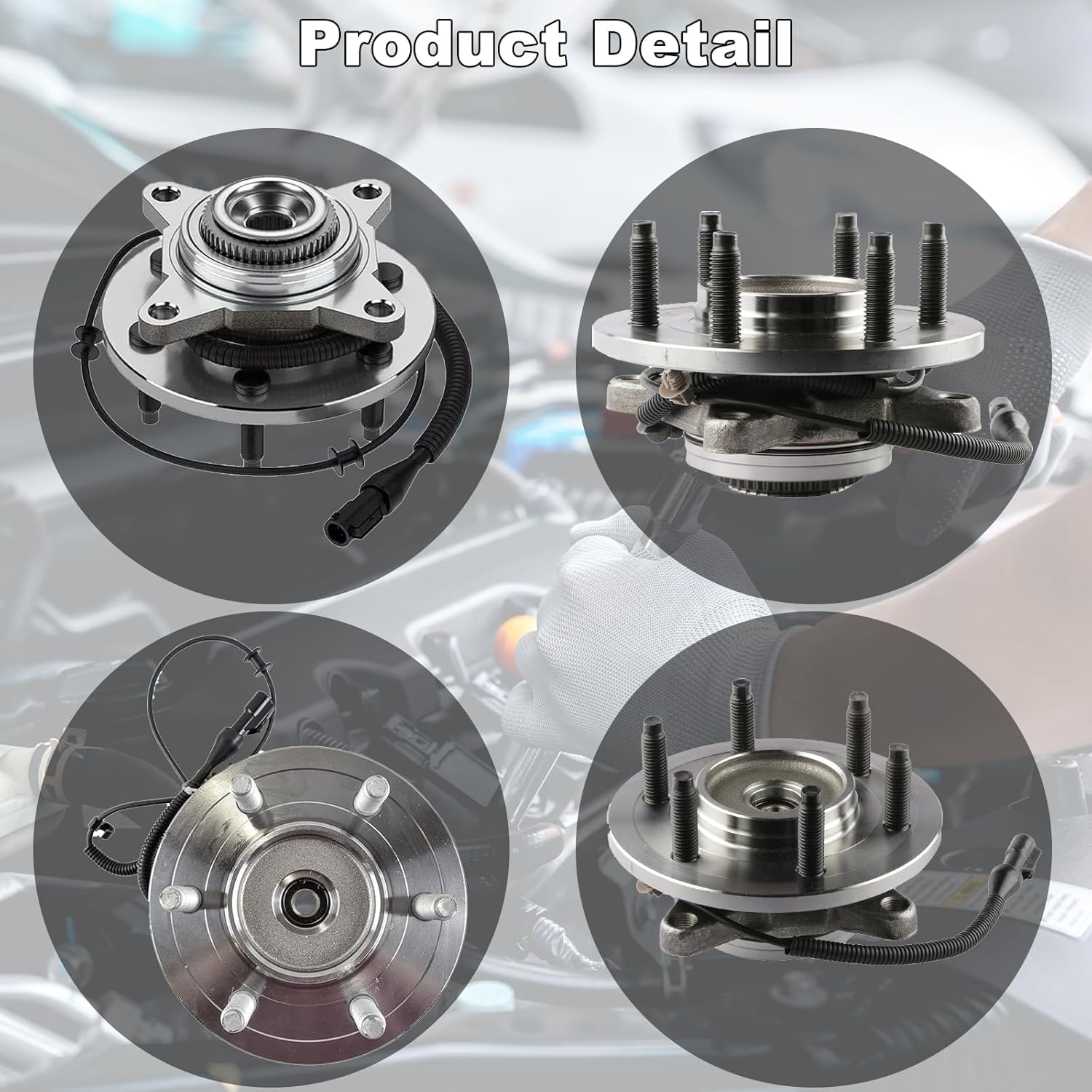 515079 Pair 2 Front Wheel Hub & Bearing Assembly for 2005-2008 Ford F-150, 2006-2008 Lincoln Mark LT (4WD; 6 Stud)