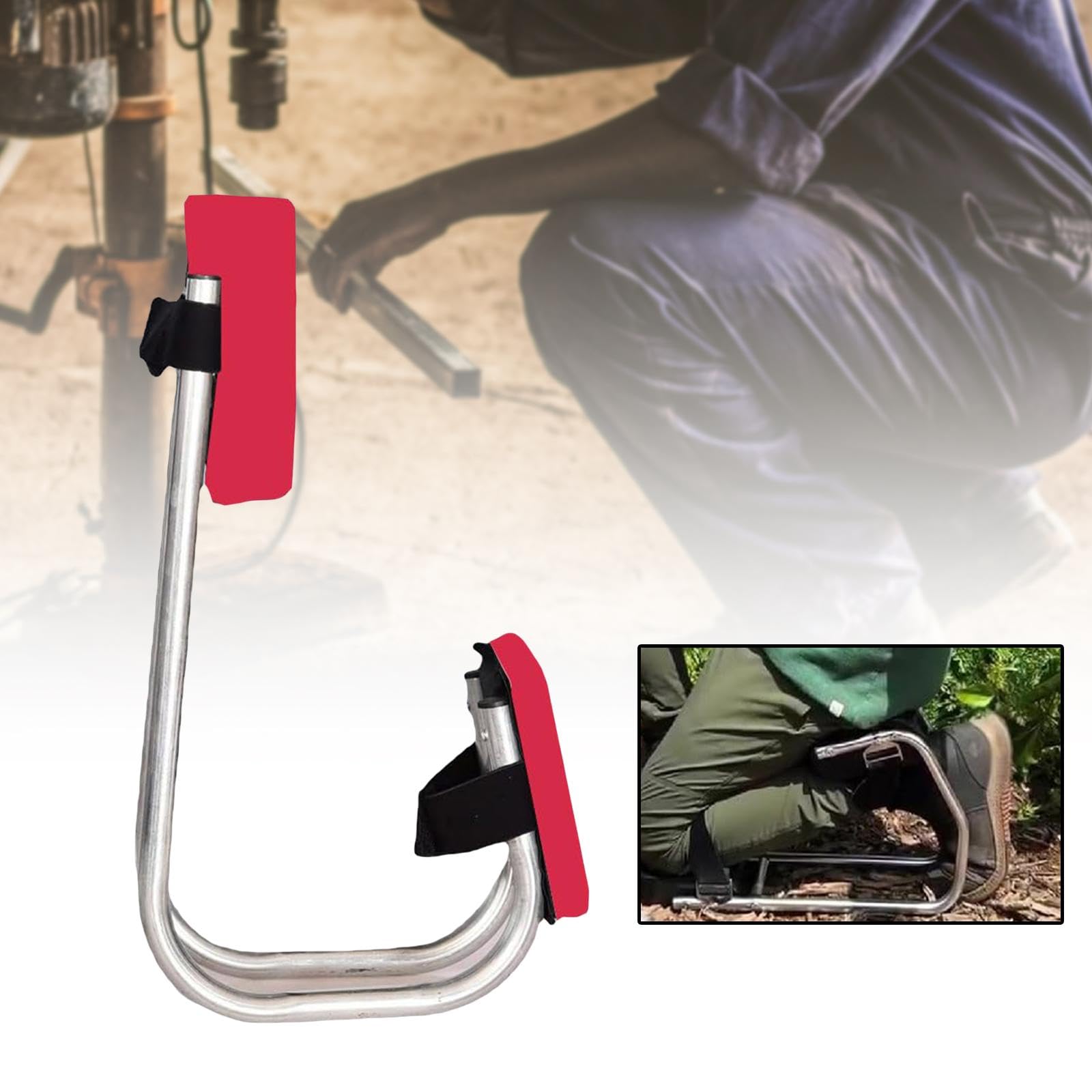 Rodilleras para Jardinería, Rodilleras para Trabajo Agrícola, Herramientas Ergonómicas para Ahorrar Trabajo, Dispositivo Agrícola Portátil para Arrodi, Rojo