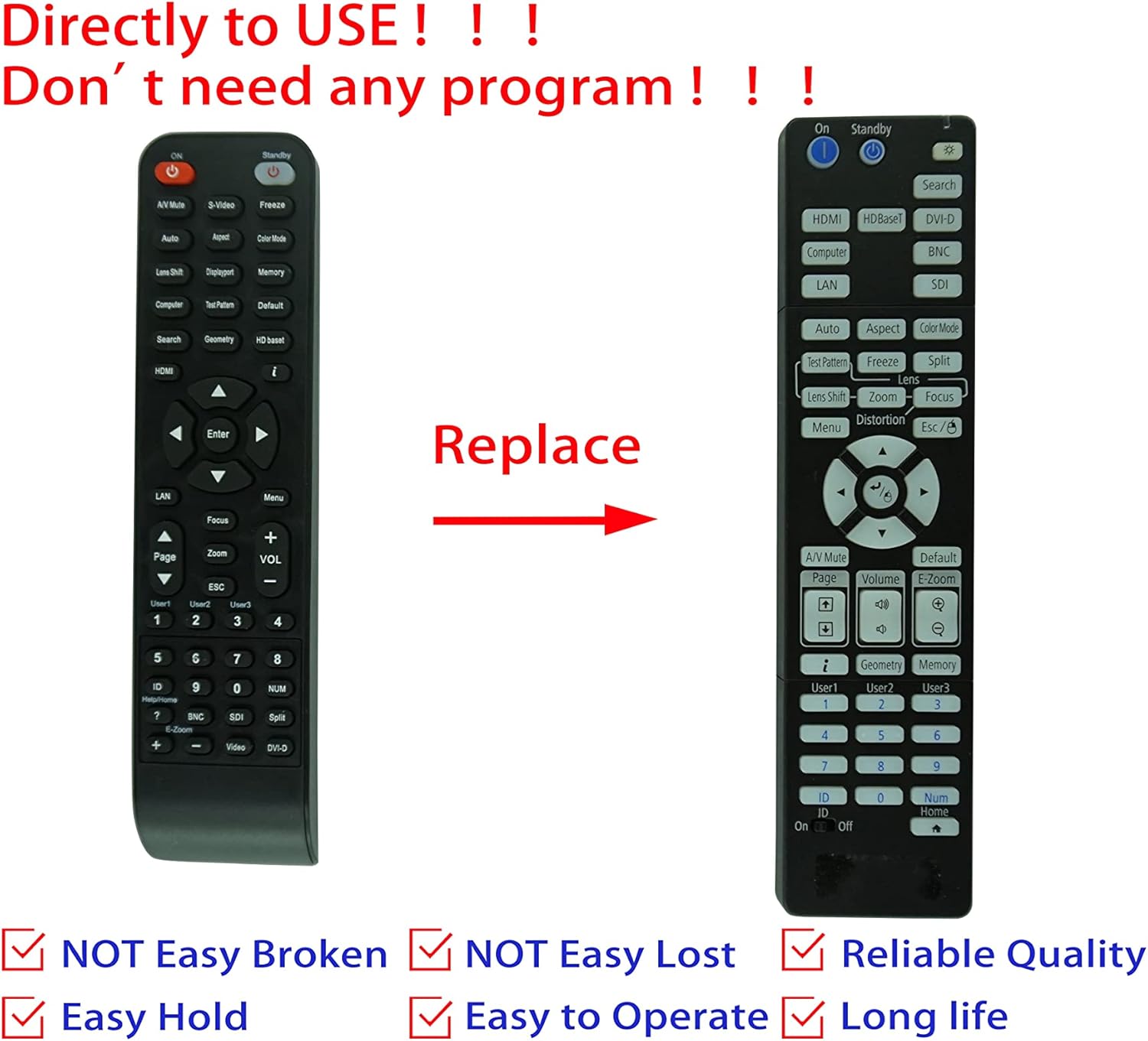 HCDZ Replacement Remote Control for Epson Pro V11H762920 G7500U V11H750020 G7500UNL V11H750920 G7805U G7905U G7850 V11H753120 3LCD 1080P 3D Projector