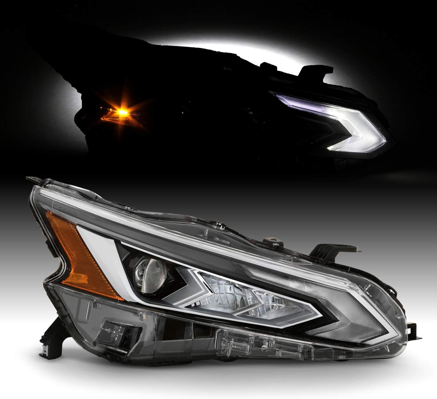 AKKON - Fits 2019-2022 Nissan Altima LED DRL Projector OE Headlights w/High Beam Assist - Right Replacement