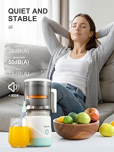 Miniatura 5 de Exprimidor eléctrico de cítricos, exprimidor de naranja completamente automático para naranja, limón, pomelo, exprimidor de cítricos con cepillo de