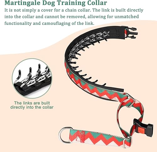Miniatura 2 de Mayerzon Martingala - Collar de púa para perro sin tirones, collar personalizado con patrones geométricos para perros grandes, medianos y pequeños,