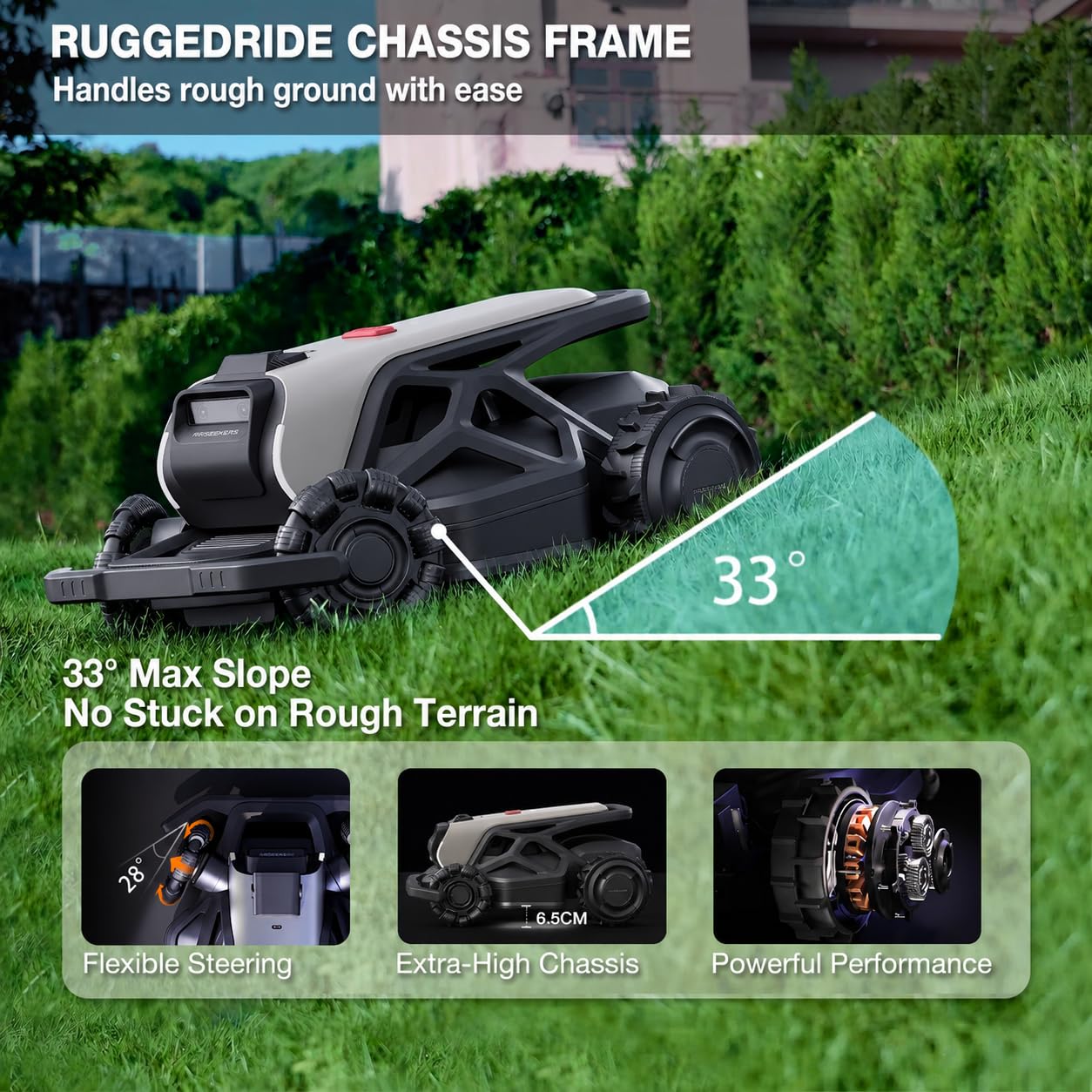 Robot Tondeuse sans Fil — vue 3