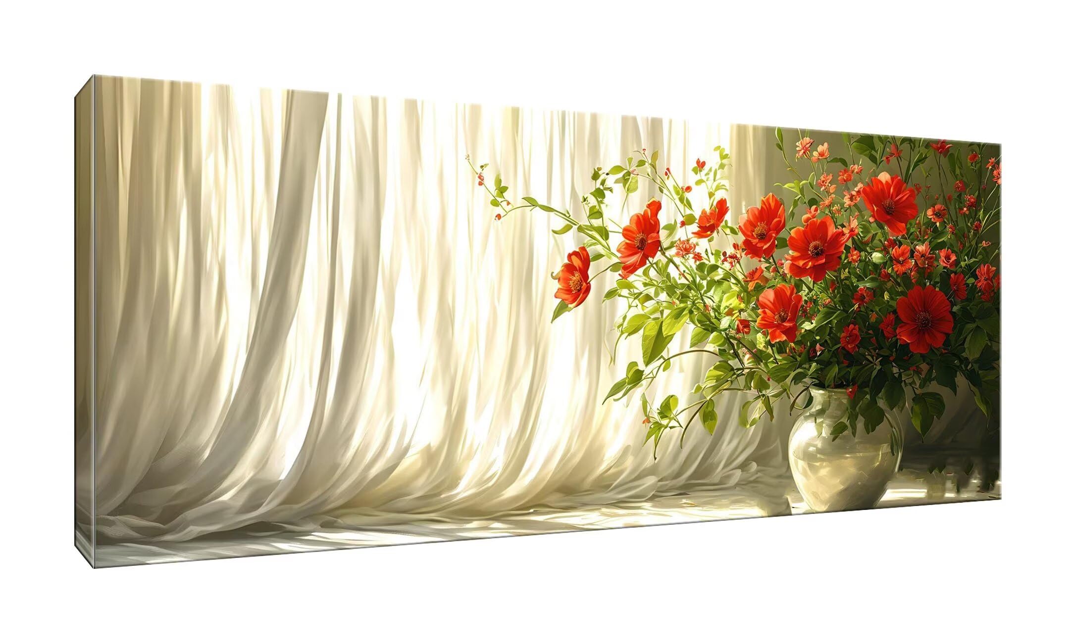 Malen Nach Zahlen Erwachsene xxl, Paint by Numbers Malen Nach Zahlen Blumen Vase, DIY Geschenk Art mit Pinseln und Acrylfarben Handgemalt Ölgemälde Leinwand für Home Décor, Ohne Rahmen 80x160cm W-846