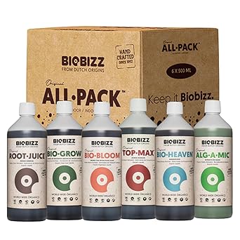 BioBizz All-Pack Indoor - Complete Organic Fertilizer Kit 6 x 16.9 fl oz | Liquid Plant Food and Root and Bloom Booster | Organic Nutrients for Indoor Plants and Soil Health