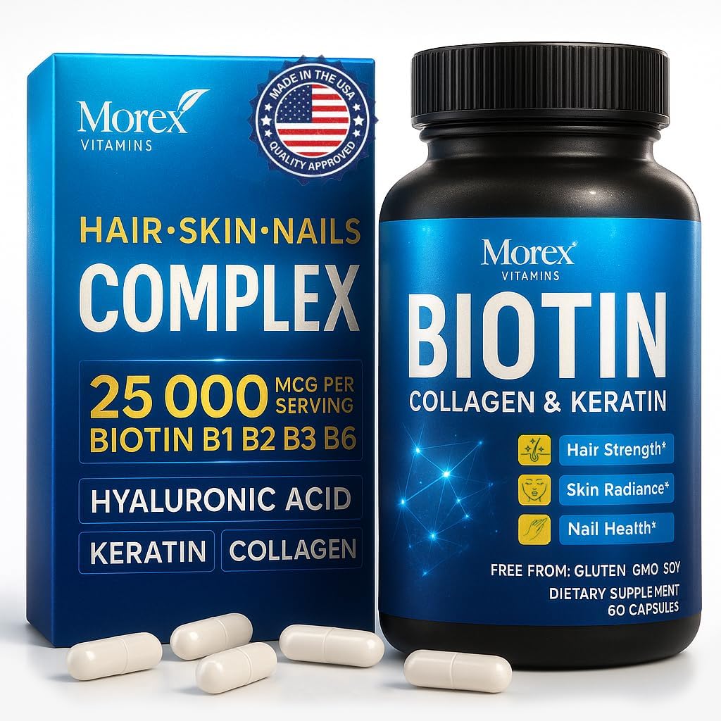 Biotin Collagen Keratin Supplement with Hyaluronic...