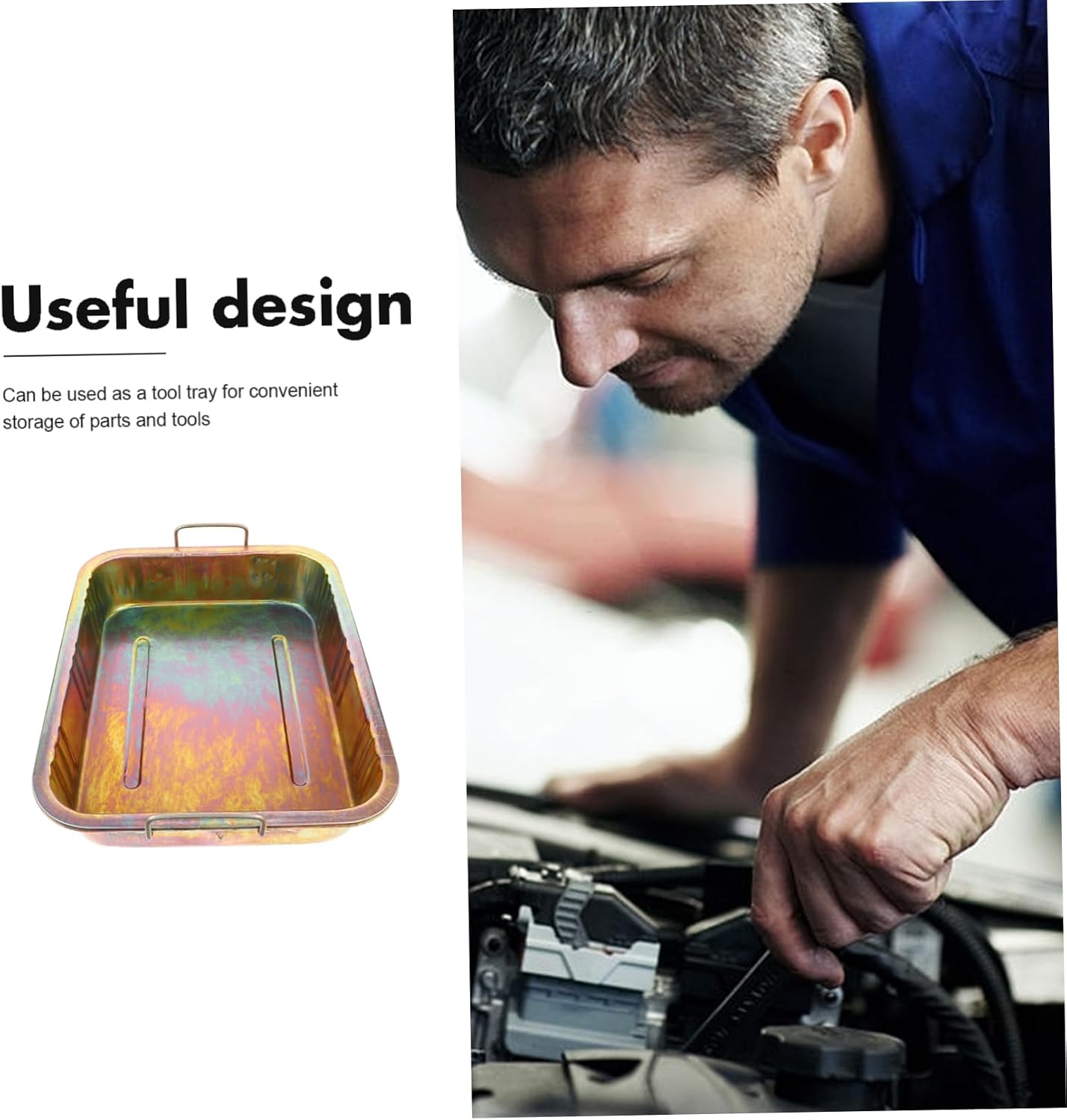 MAGICLULU Oil Drain Pan Waste Engine Leakproof Drip Tray for Automotive Oil Changes Versatile Tool Storage Convenient Collection of Oil