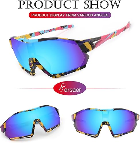 Miniatura 2 de Karsaer Vision - Gafas de sol deportivas para ciclismo, para niños y jóvenes, para correr, béisbol, softbol, MTB