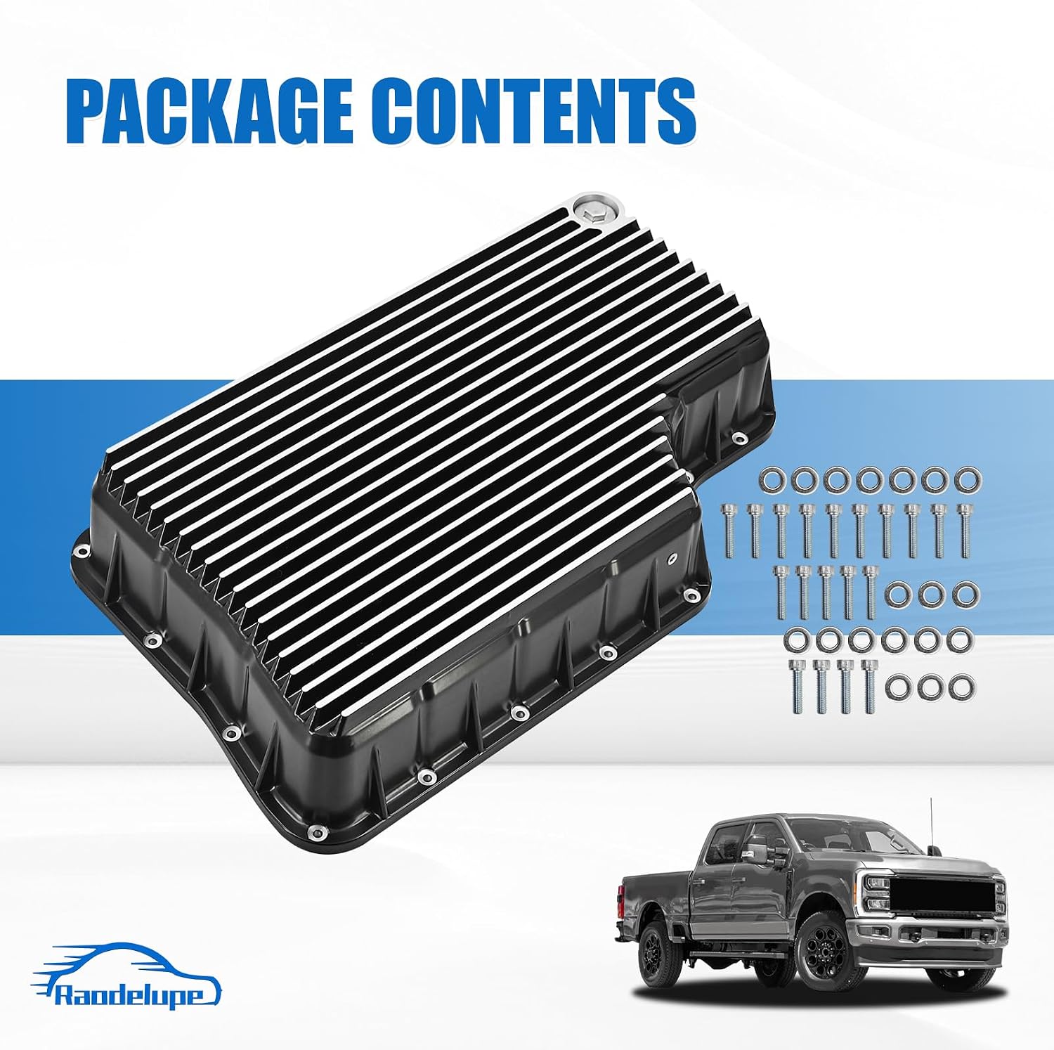 328052010 Heavy Duty 6r140 Transmission Deep Pan Compatible with Ford Super Duty F250 F350 F450 F550 2011-2019 6.7L -Brushed