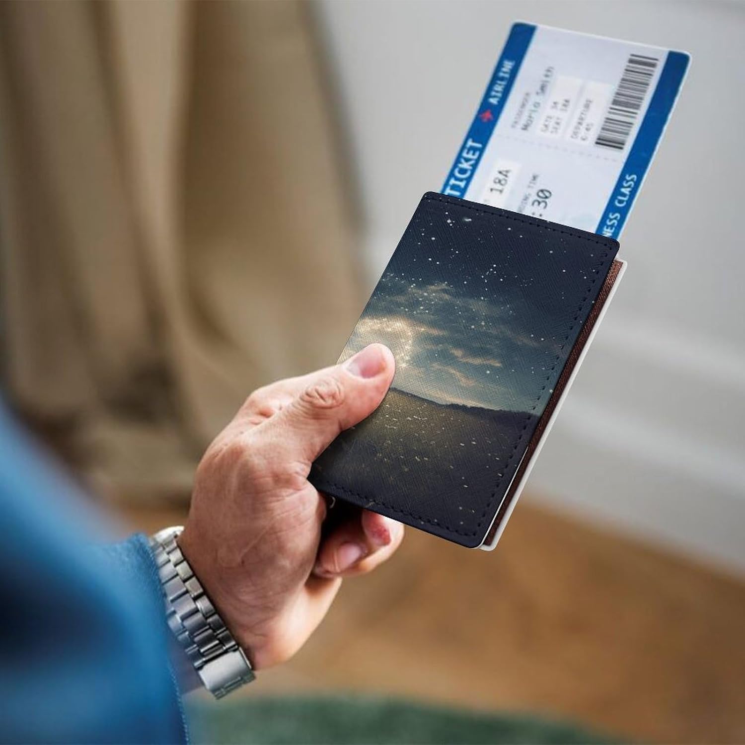 Unique Scenery Images Passport Holder Leather Passport Wallet Cover Case Passport Protective Cover Cute Passport Book Holder Slim Credit Card Holder Travel Accessories for Women Men