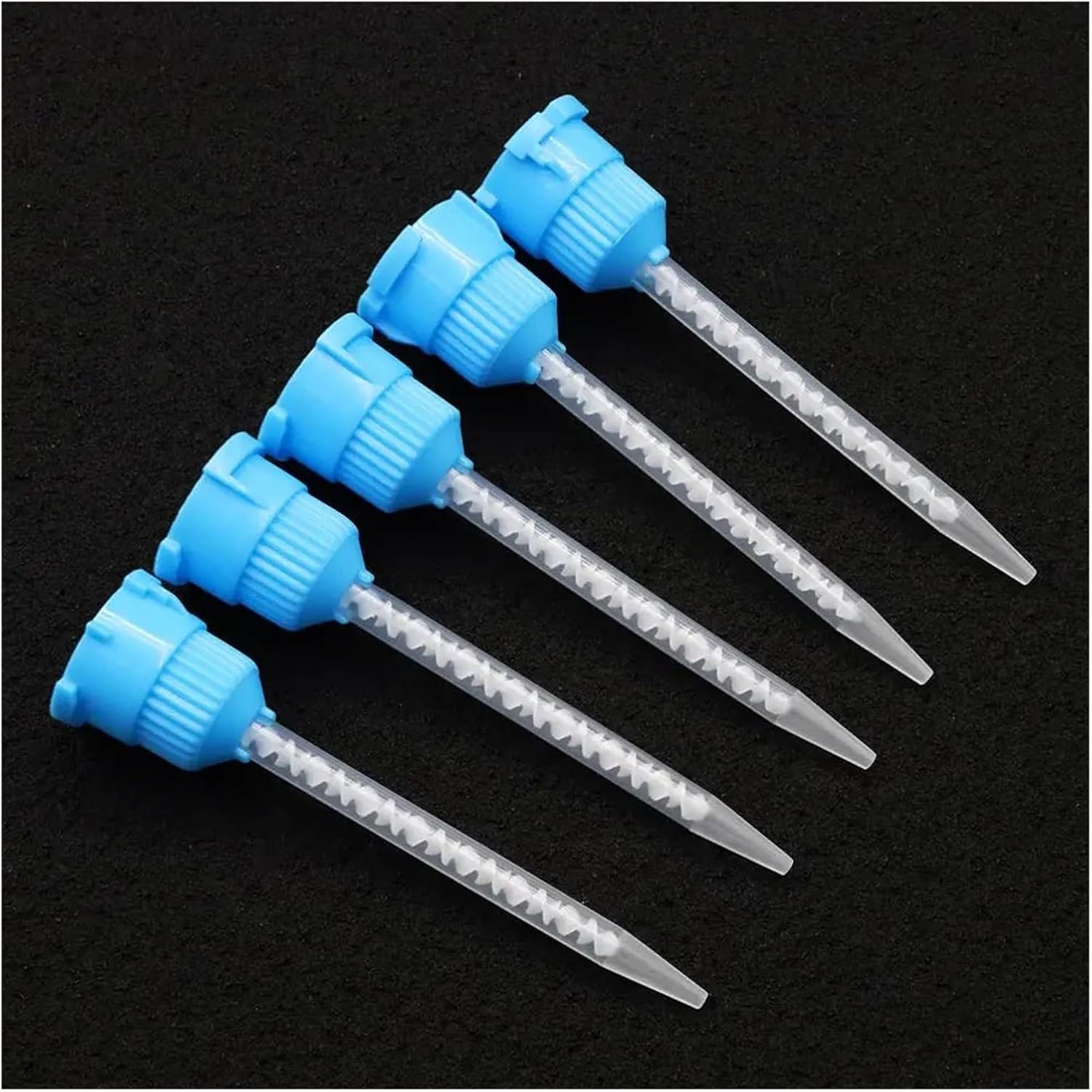 50Pcs/Bag Silicone Rubber Mixing Nozzles Tube 1:1 Ratio,MB3.2-16 Glue Syringe AB Static Mixer for Two-Component Cartridge