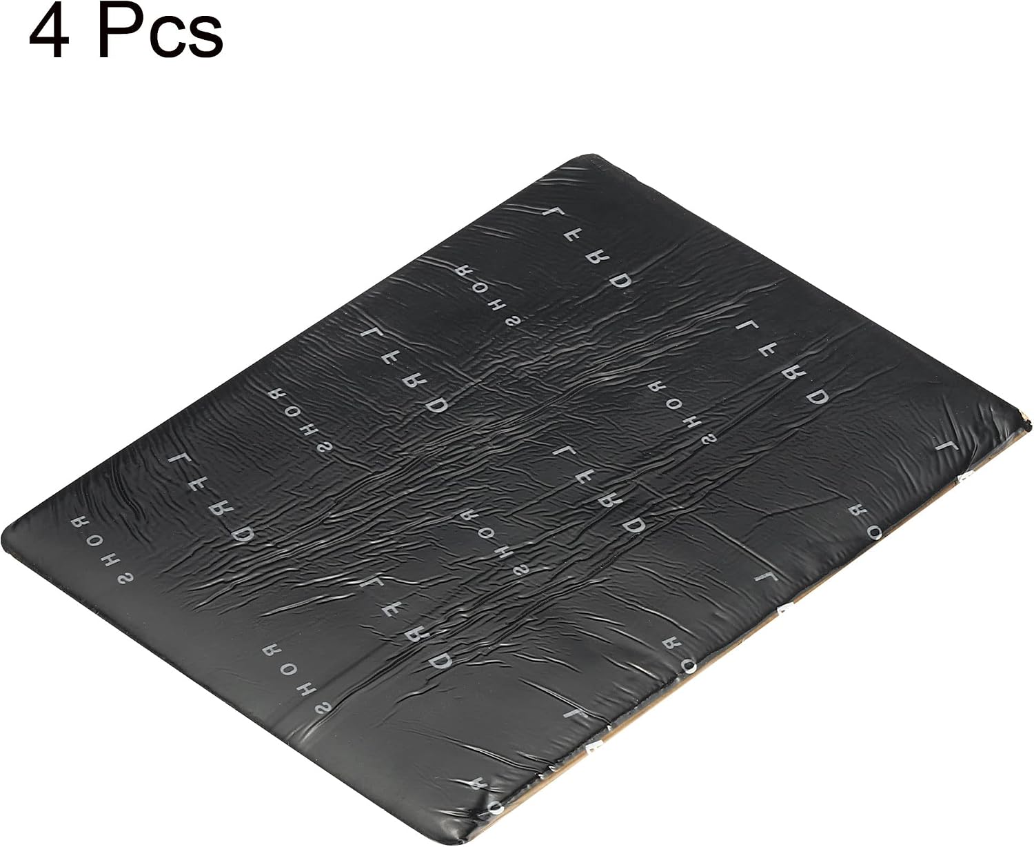 MECCANIXITY Sound Deadening Mat 160 x 120 x 4mm Damping Block Butyl Rubber for Air Conditioner Refrigerator, Black Pack of 4