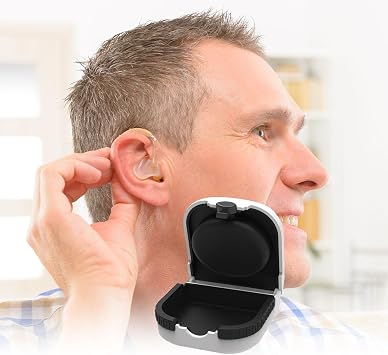 1Pcs Hearing Aids Case, 2.6x2.5x1 Inch Portable Storage Case for 2 Hearing Aids