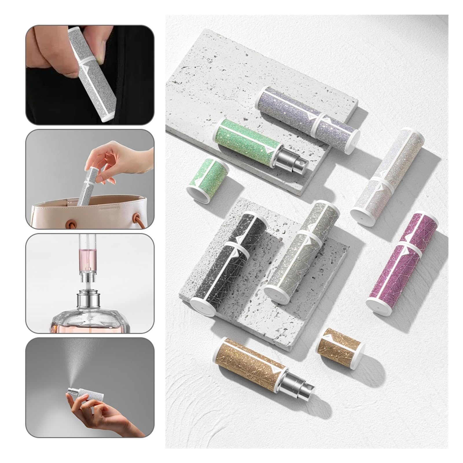Frasco de perfume de cuero Mini botellas de atomizador perfume cuero PU 5 ml