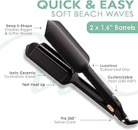 Vista 4 de MINT Ondulador de pelo de sirena de doble barril para cabello largo Herramienta iónica de ondulación profunda que crea volumen y ondas de playa