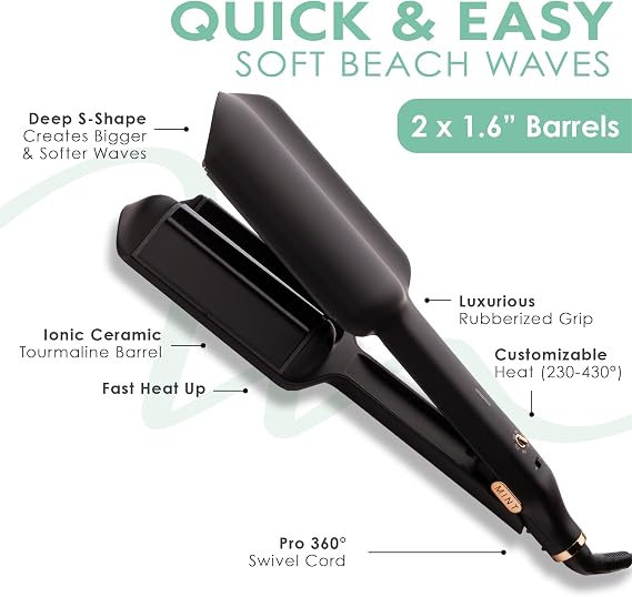 Mint S-Waver Double Barrel Mermaid Hair Waver for Long Hair & Beach Waves