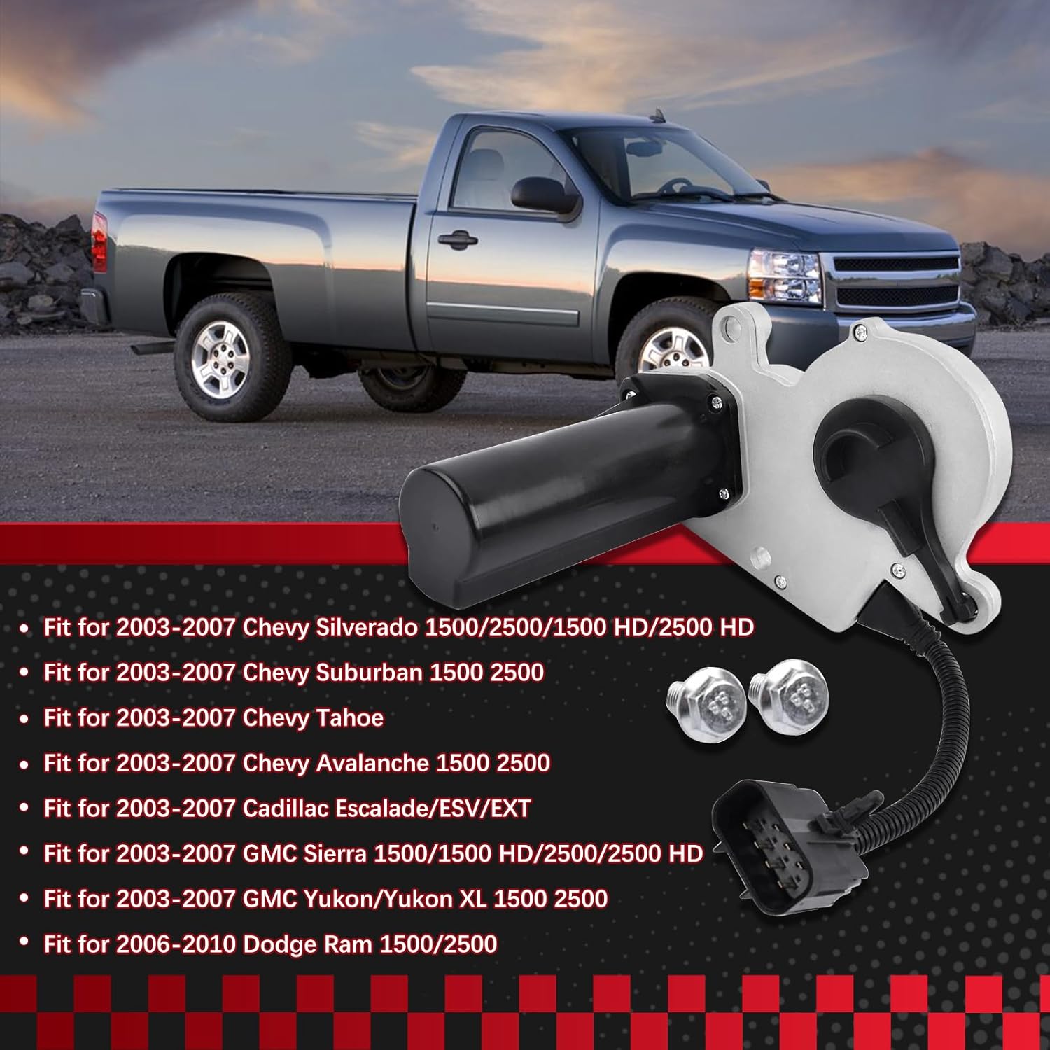 600-910 4WD Transfer Case Shift Motor Encoder Fit for 2003-2010 GMC Sierra Yukon XL Ram 1500 2500 Chevrolet Silverado Suburban Tahoe,2003-2007 Cadillac Escalade Replace 600-910,12384980,420-00138