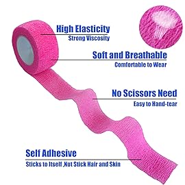 Baisunt 6 Pack 1 Inches Cohesive Bandage Self Adhesive Wrap Elastic Self Adherent Vet Wrap Breathable Self Stick Tape for Wrist, Ankle, Sports, Tatoo Wrap(5 Yards, Multi Colors)