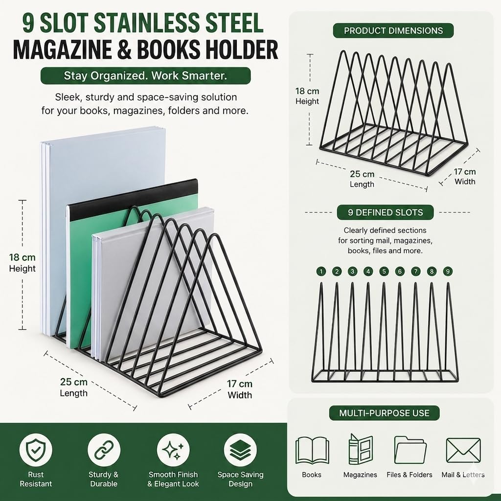 Namani Triangle Magazine Files Folder, Desktop Holder Desk File
