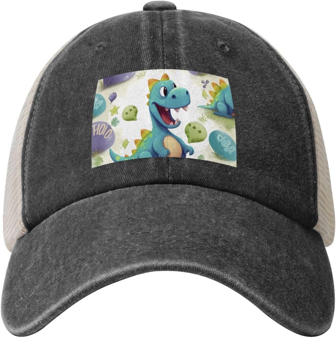 Snapback Trucker Hats Cute Dinosaur Cowboy Baseball Caps Adjustable Blank Mesh Ball Caps for Men Women