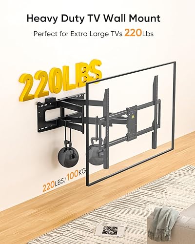 Miniatura 2 de FORGING MOUNT Soporte de pared para TV resistente de 98 y 100 pulgadas con tira de alimentación para televisores grandes de 50 a 100 pulgadas de